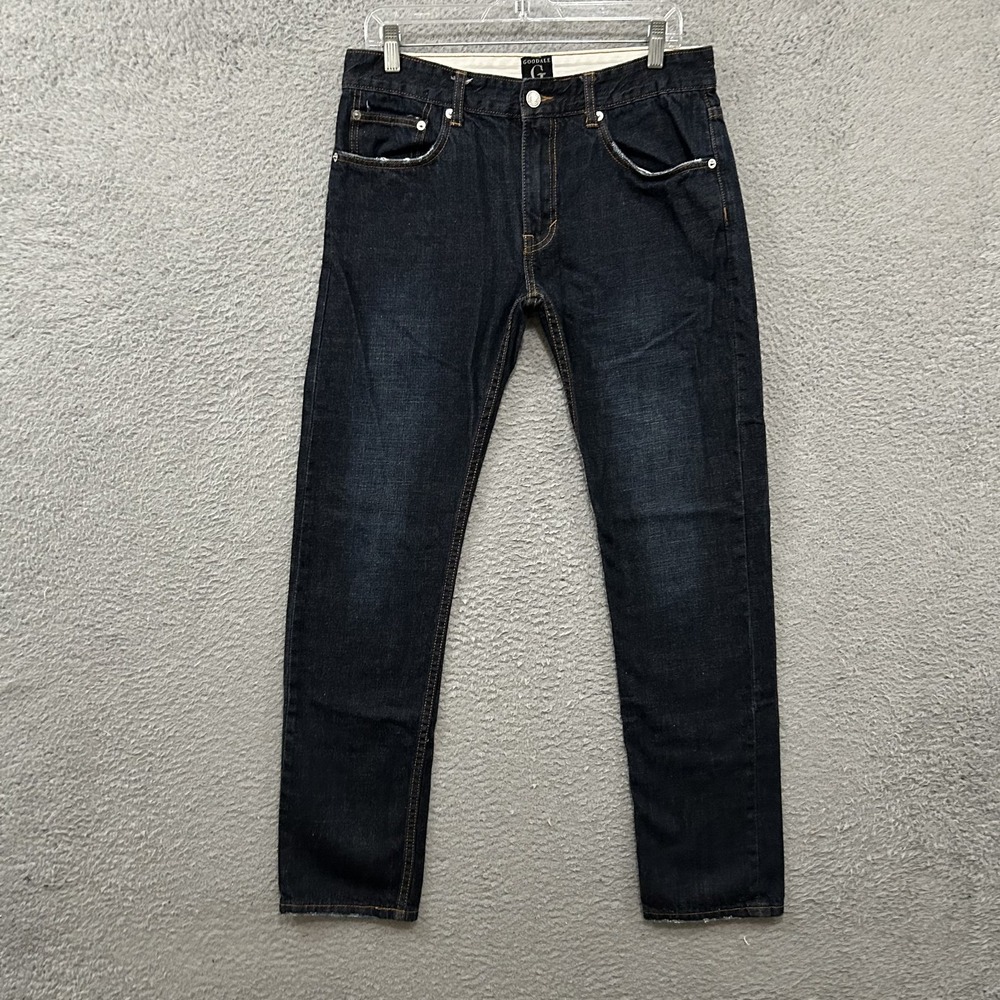 Goodale Jeans Mens 32x32 Blue Denim Selvedge The Tailored Skinny Dark Wash Adult